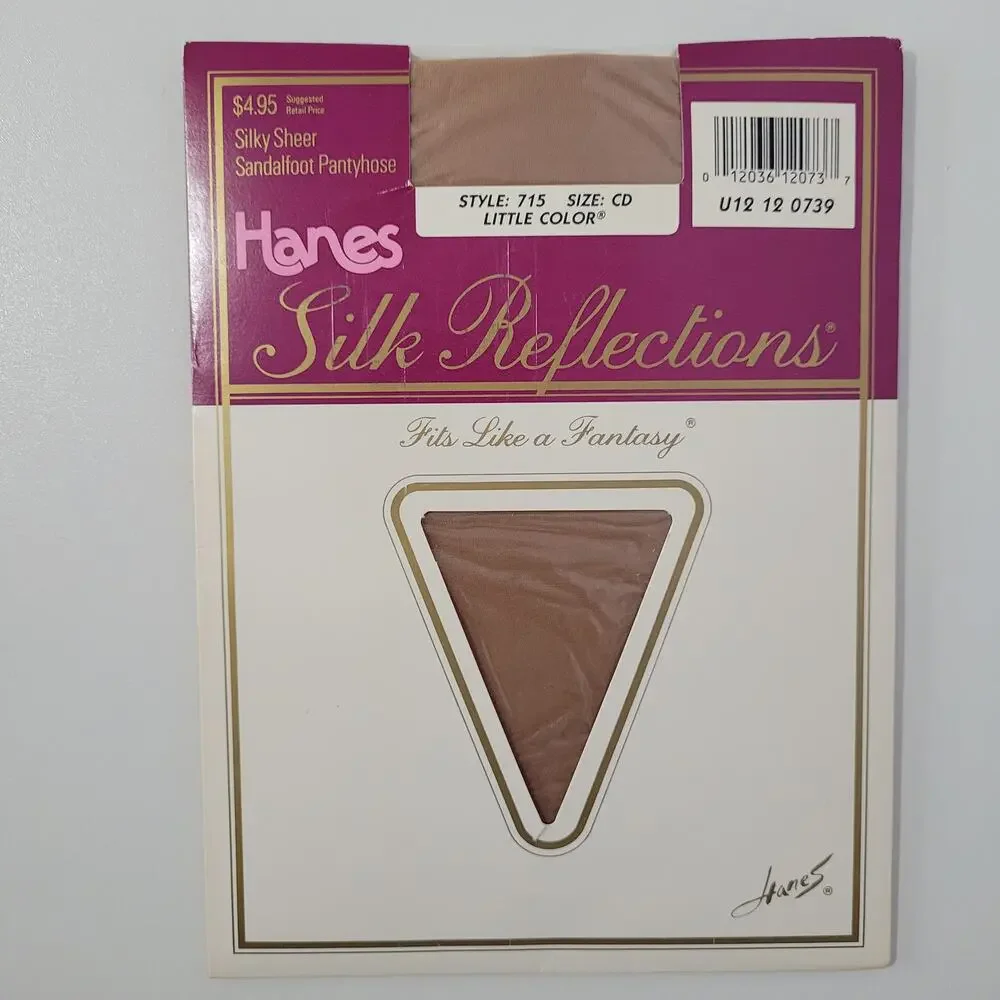 Vtg 1989 Hanes Silk Reflections Pantyhose size CD Silky Sheer Little Color #715